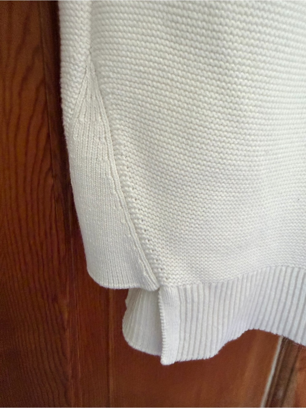 Kinross bone white Knit Funnel Neck Sweater 100% cotton - Picture 6 of 7